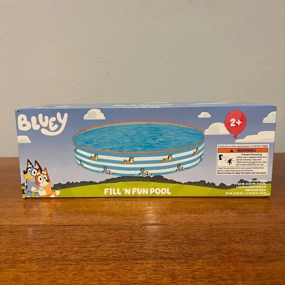 Bluey Disney Kiddie Pool Toddlers Round Inflatable Plastic 60”X60”X10” - Picture 1 of 4